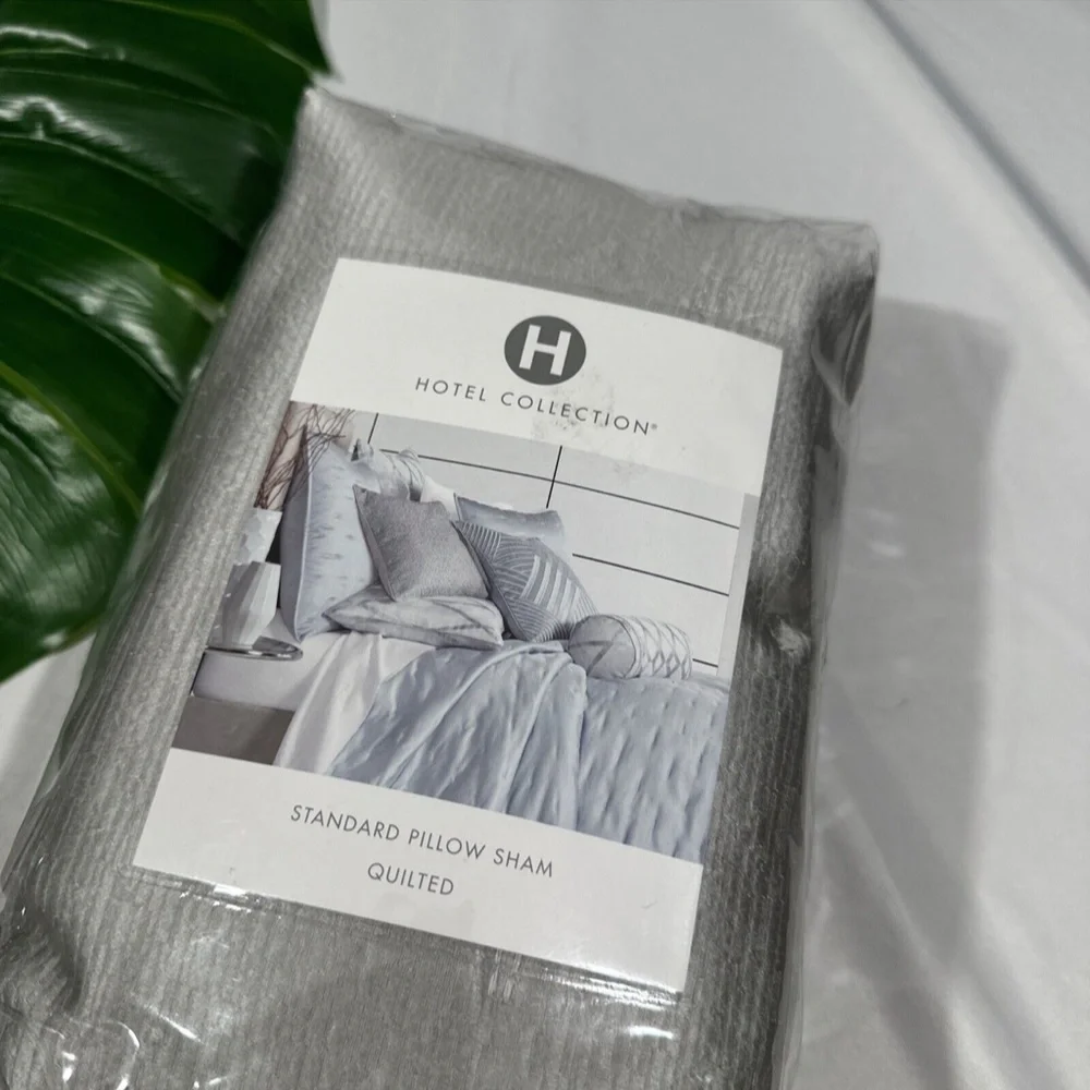 NIB $135 [ 1 Standard ] Quilted Pillow Sham for Hotel Collection Glint‎ Grey